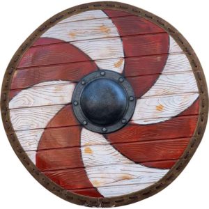 Thegn LARP Shield - Red/White - 70 cm