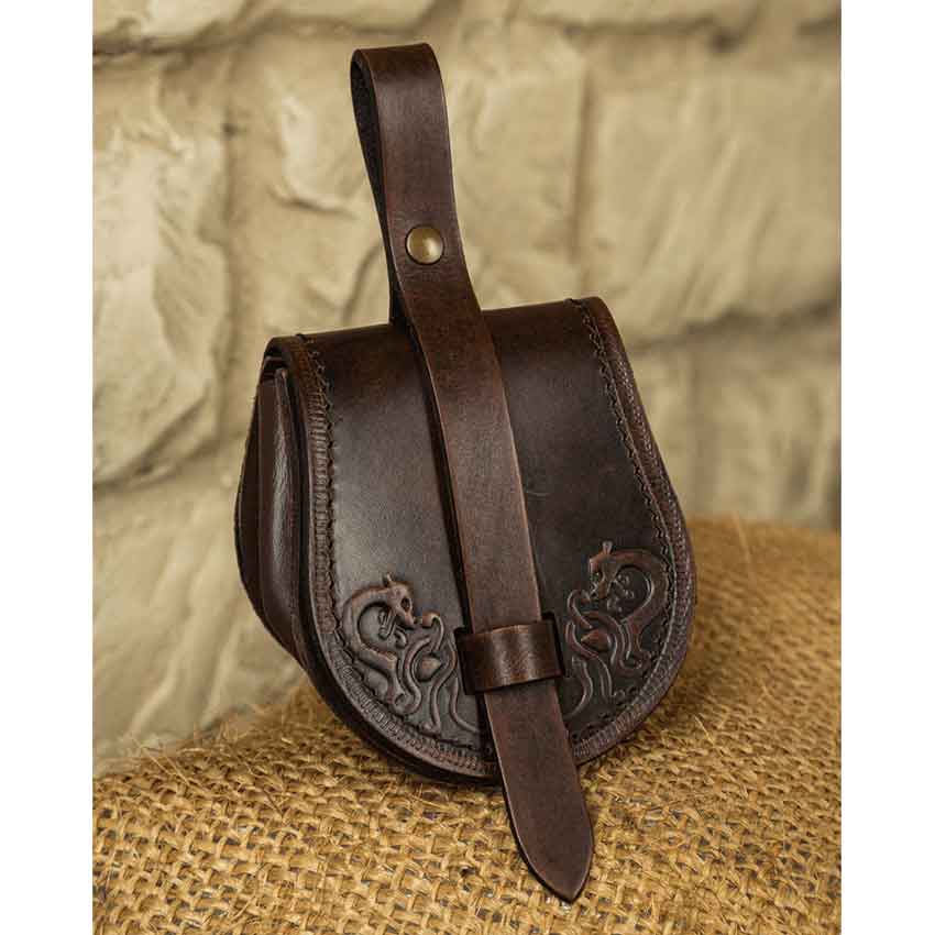 Steampunk Medieval Viking Leather Purse Belt Vintage Leather Purse