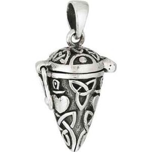 Silver Triquetra Hinged Vial Pendant