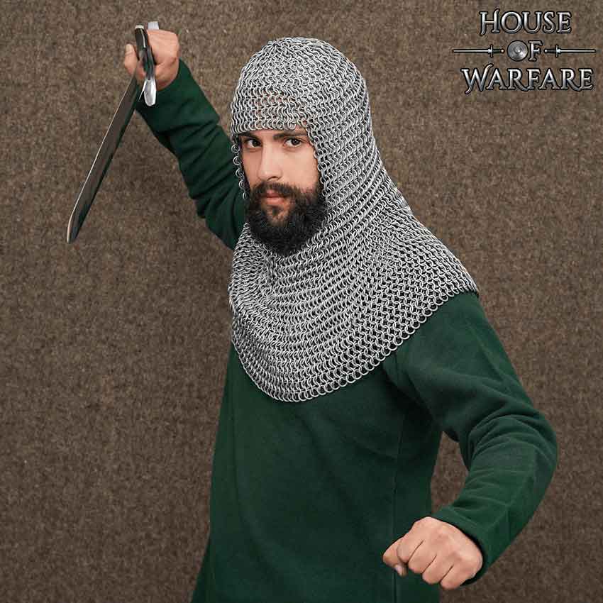 Butted Aluminum and Rubber Chainmail Coif