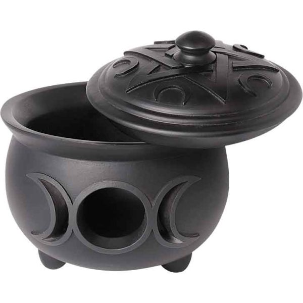 Triple Moon Cauldron Candle Holder