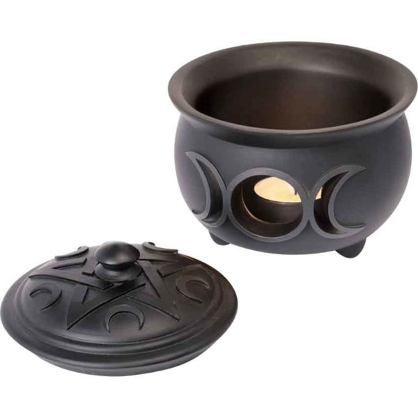 Triple Moon Cauldron Candle Holder