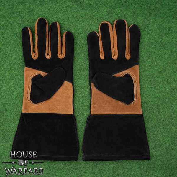 Black Leather Swordsman Gloves