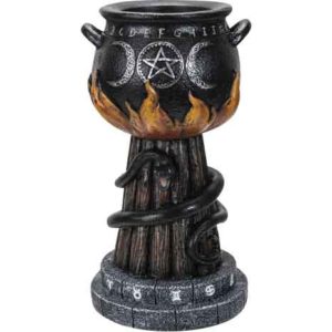 Triple Moon Cauldron Votive Holder