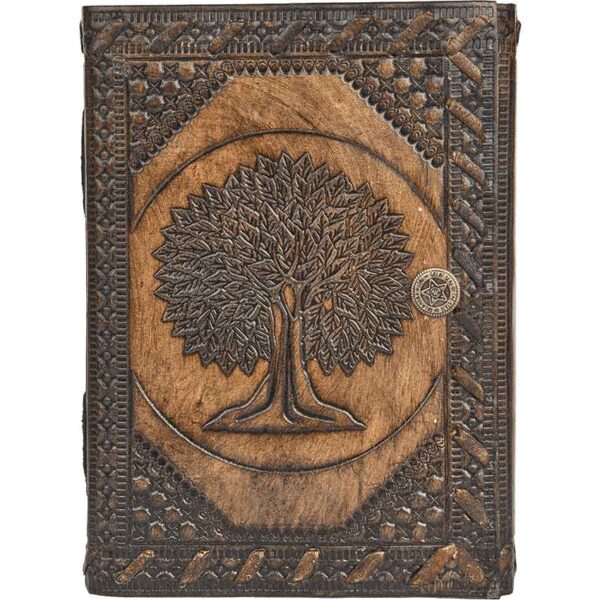 Tree of Life Leather Journal with Snap Closure