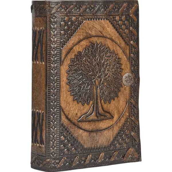 Tree of Life Leather Journal with Snap Closure