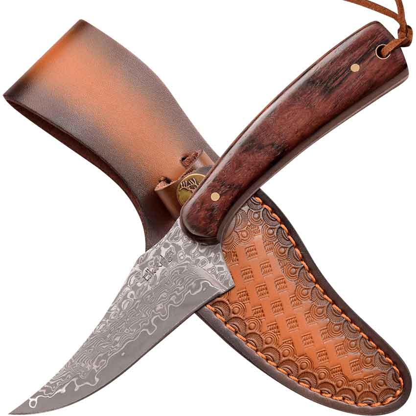 Folded Steel Hunter Knife with Sheath