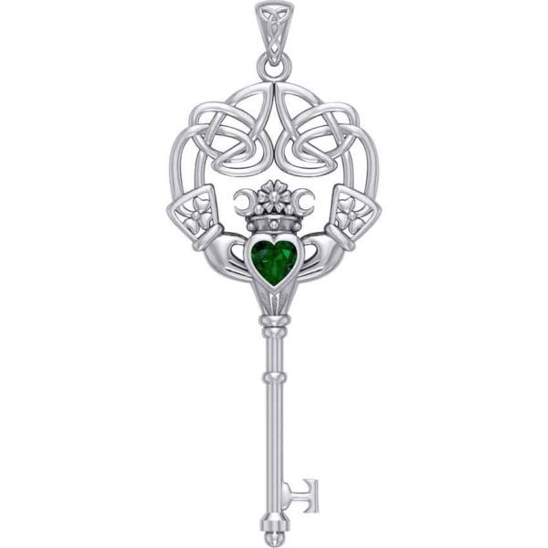 Claddagh Key Silver Pendant