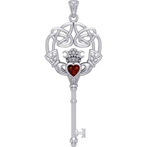 Claddagh Key Silver Pendant