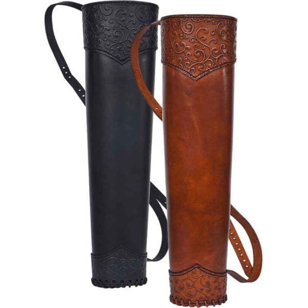 Elven Swirl Leather Quiver