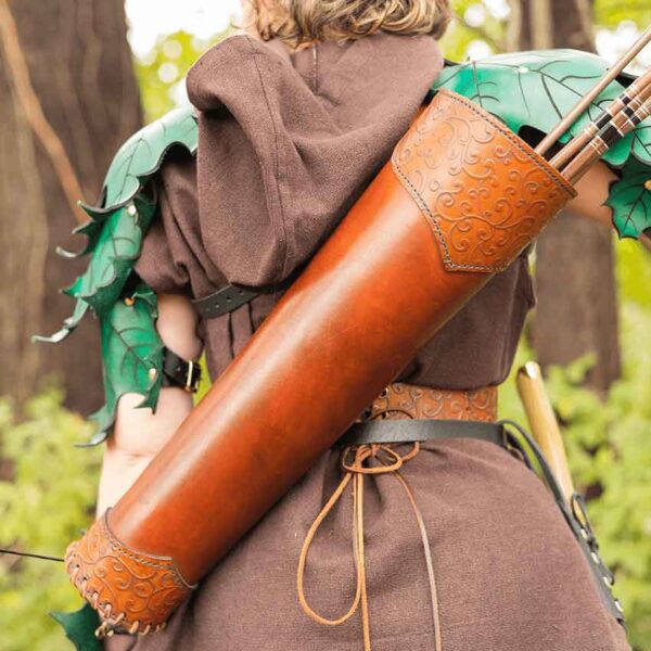 Elven Swirl Leather Quiver