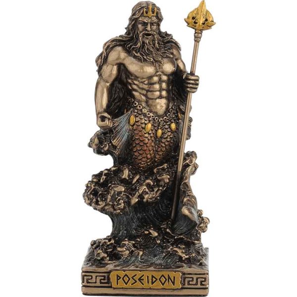 Bronze Poseidon Greek Pantheon Statue