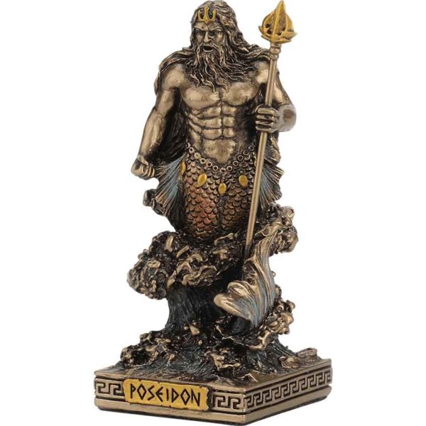 Bronze Poseidon Greek Pantheon Statue