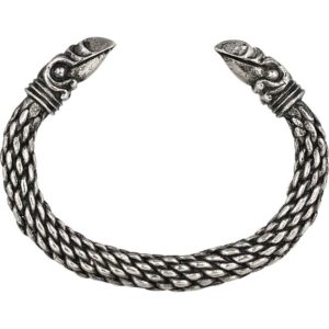 Scaled Odins Raven Viking Bracelet - Pewter