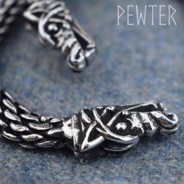 Scaled Viking Wolf Bracelet - Pewter