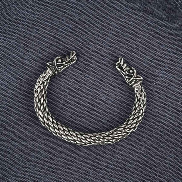 Scaled Viking Wolf Bracelet - Pewter