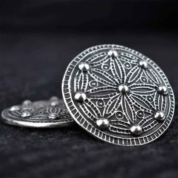 Medium York Disc Viking Brooch - Pewter