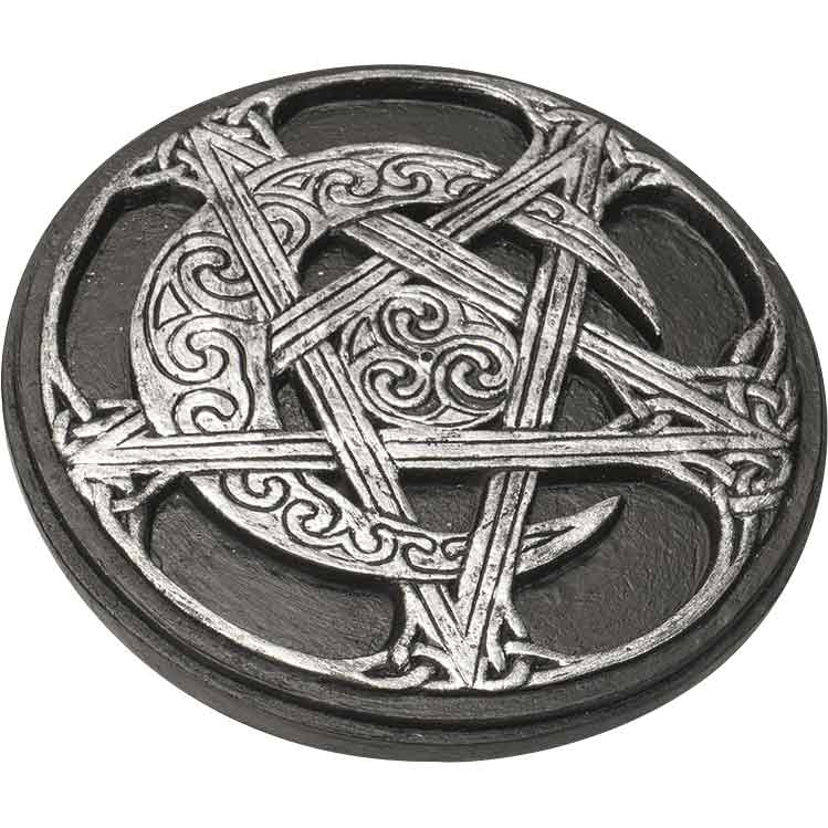 Silver Moon Pentacle Incense Burner