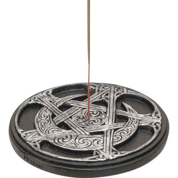 Silver Moon Pentacle Incense Burner