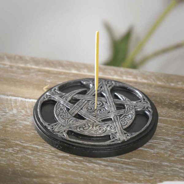 Silver Moon Pentacle Incense Burner