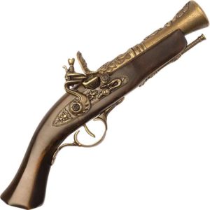 Flintlock Pistol With Brass Capped Grip — ReplicaGunStore