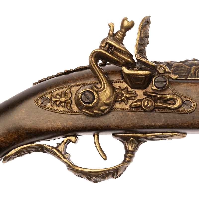 Vintage Brass Color Flintlock Pistol Gun Metal Wall Hanging