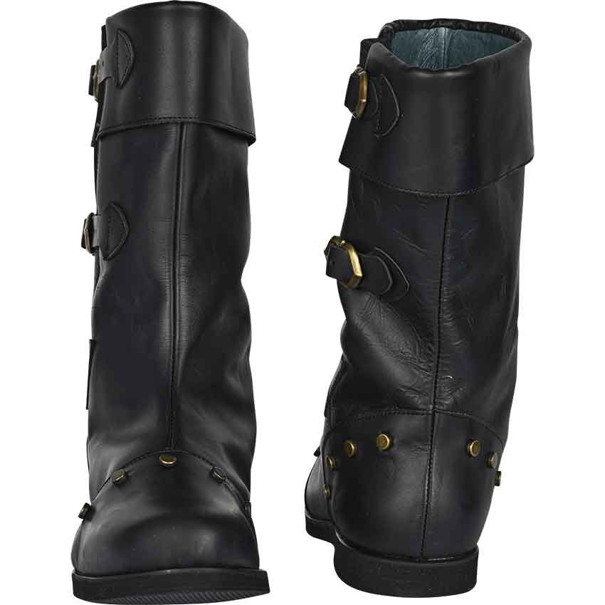 George Leather Boots - Black - Medieval Collectibles