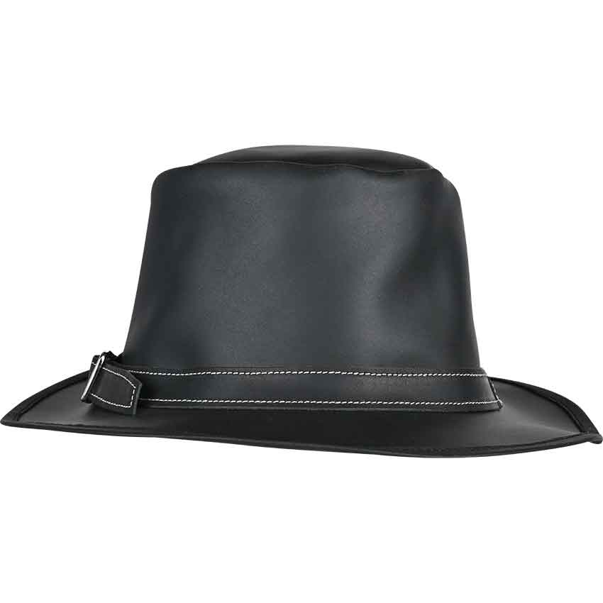 Versatile Leather Gambler Hat – Medieval Clothing