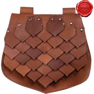 Leather Dragon Scale Belt Bag - Brown