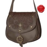 Medieval Fantasy Ranger Leather Shoulder Bag - Brown