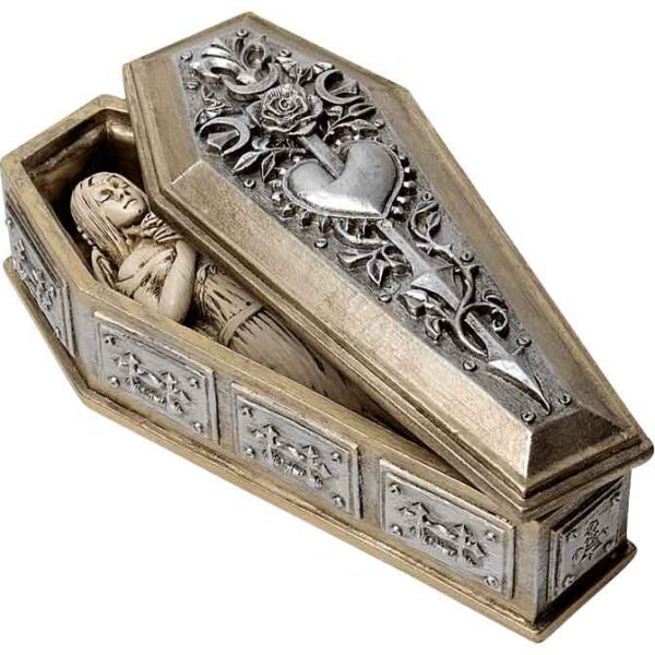 Bride of the Dark Kiss Coffin Trinket Box with Figure