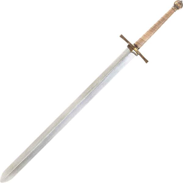 Templar's LARP Long Sword with Leather Grip - Notched