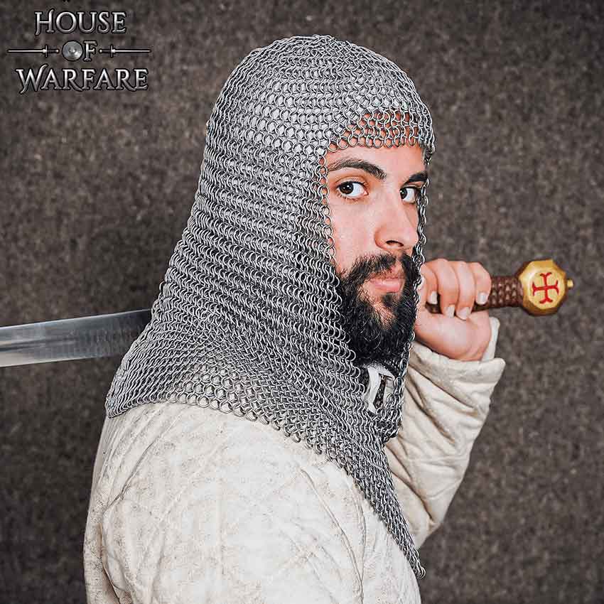 House of Warfare Stainless Steel Butted Chainmail Coif by Medieval Collectibles