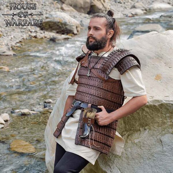 Leather Lamellar Body Armour - Brown