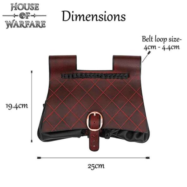 Late Medieval Belt Bag - Black/Maroon