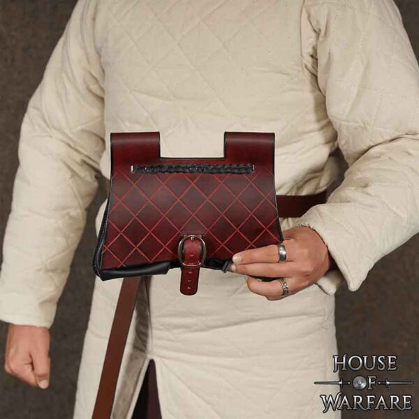 Late Medieval Belt Bag - Black/Maroon