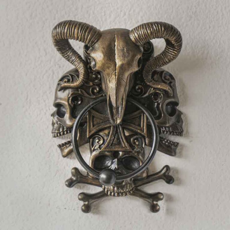 Skull and Ram Door Knocker