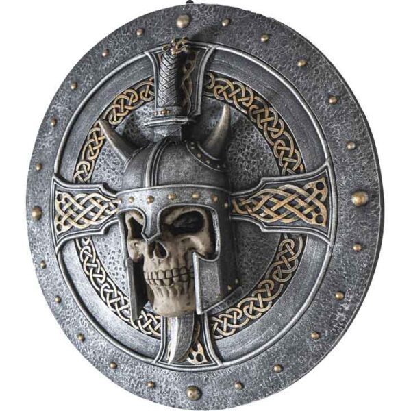 Viking Skull Shield Plaque