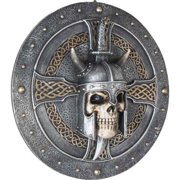 Viking Skull Shield Plaque