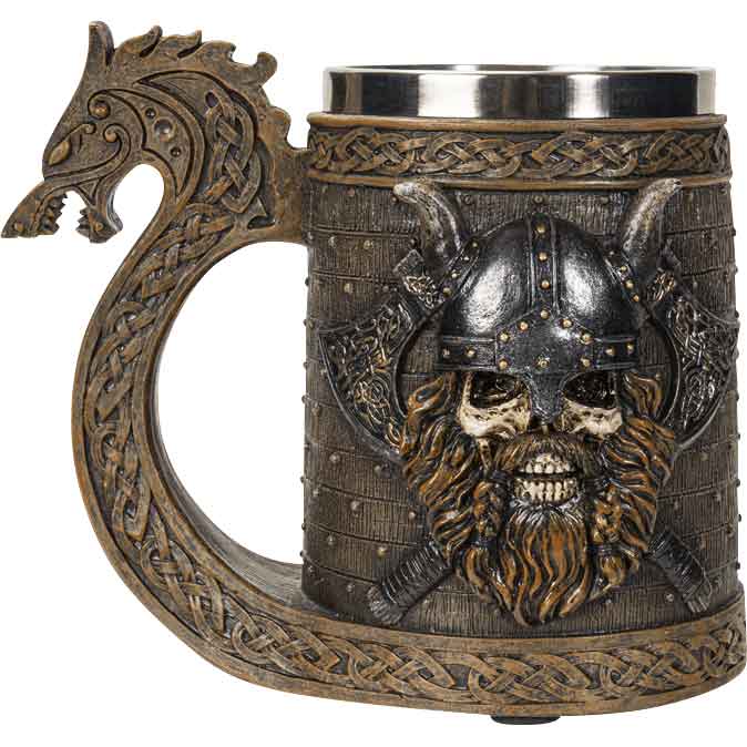 Skull and Ship Viking Tankard