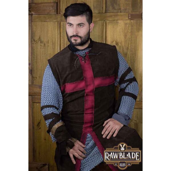 Crusader Knight Tabard - Brown with Red