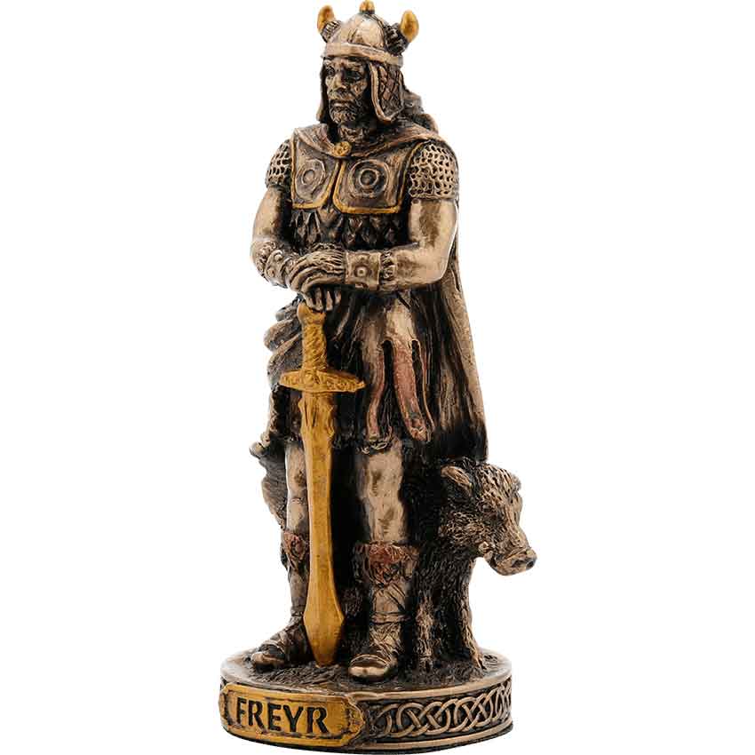 Bronze Freyr Norse God Statue