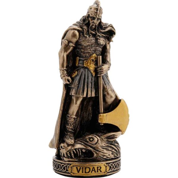 Bronze Vidar Norse God Statue