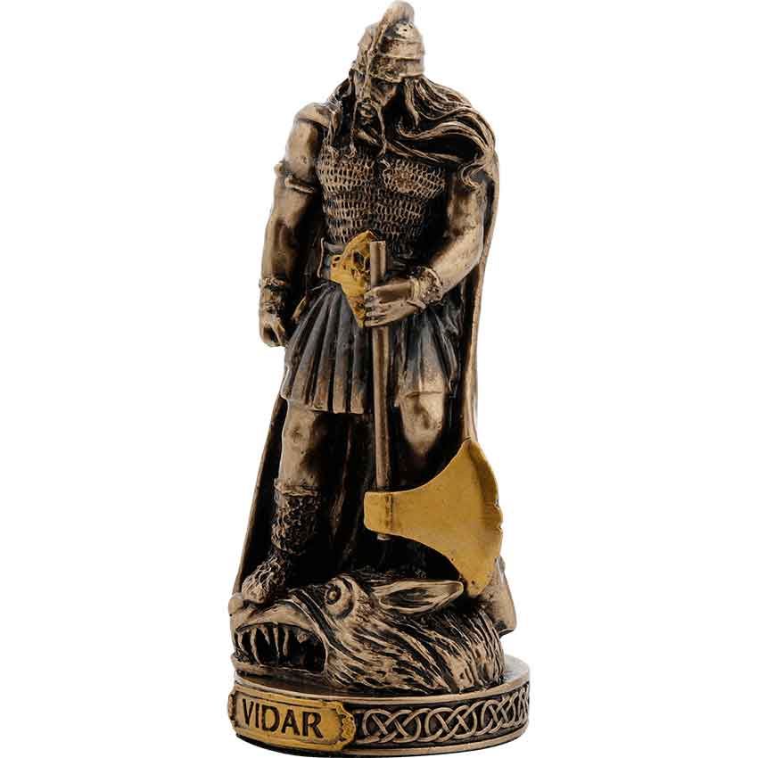 God of War Tyr Figurine With Fenrir Bronze Hand-painted 