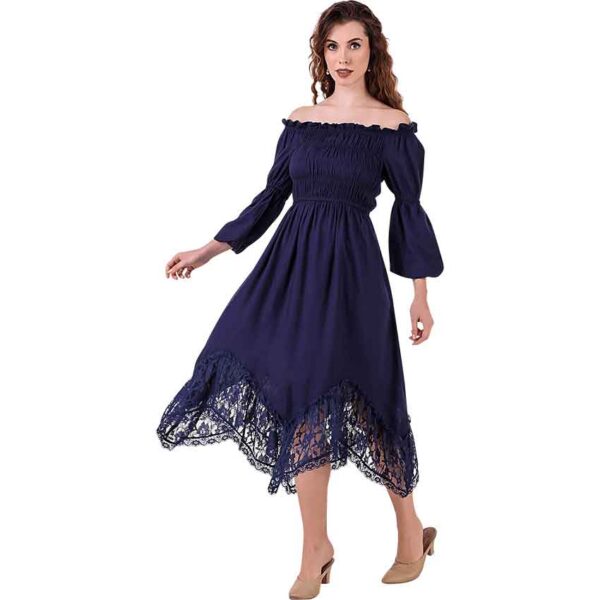 Lace Trim Medieval Maiden Dress