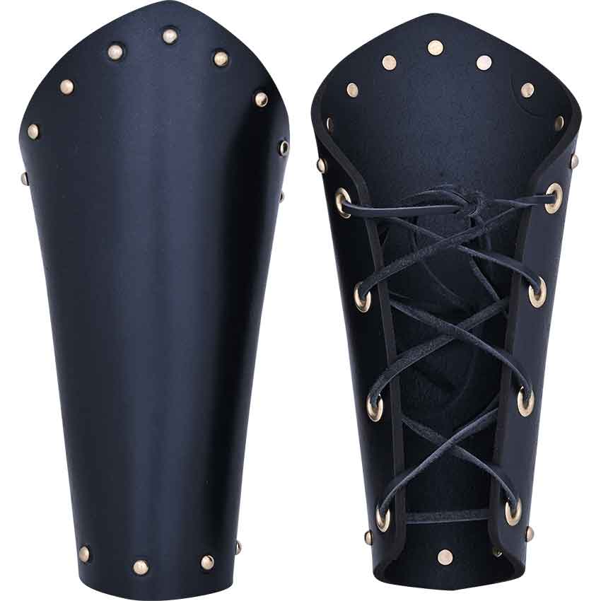 Medieval Black Leather Armor Studded Leather Bracers -  Canada