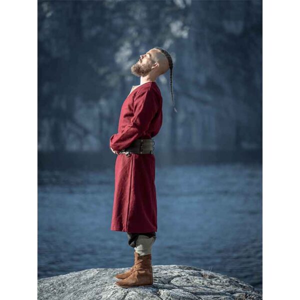 Balder Wool Viking Coat - Red