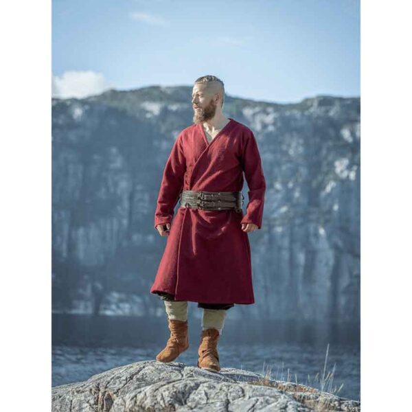 Balder Wool Viking Coat - Red