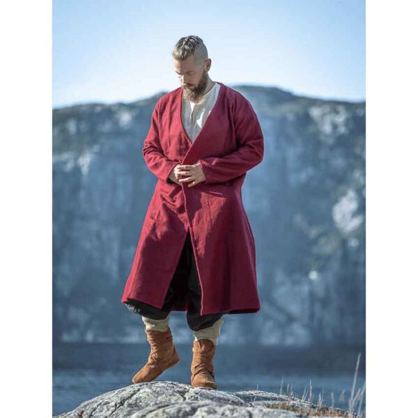 Balder Wool Viking Coat - Red