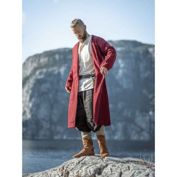 Balder Wool Viking Coat - Red